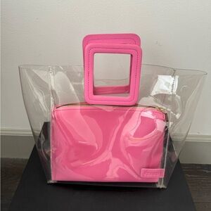 Staud pink and clear handbag